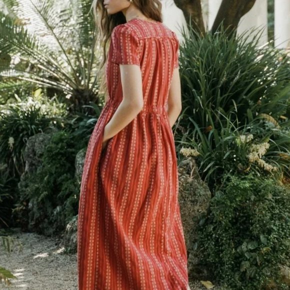 Christy Dawn “Dawn Dress” in Hibiscus Zinnia Stripe - Picture 3 of 10